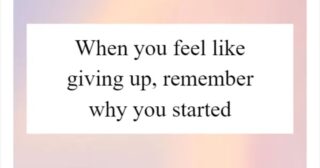 When You Feel Like Giving Up, Remember Why You Started